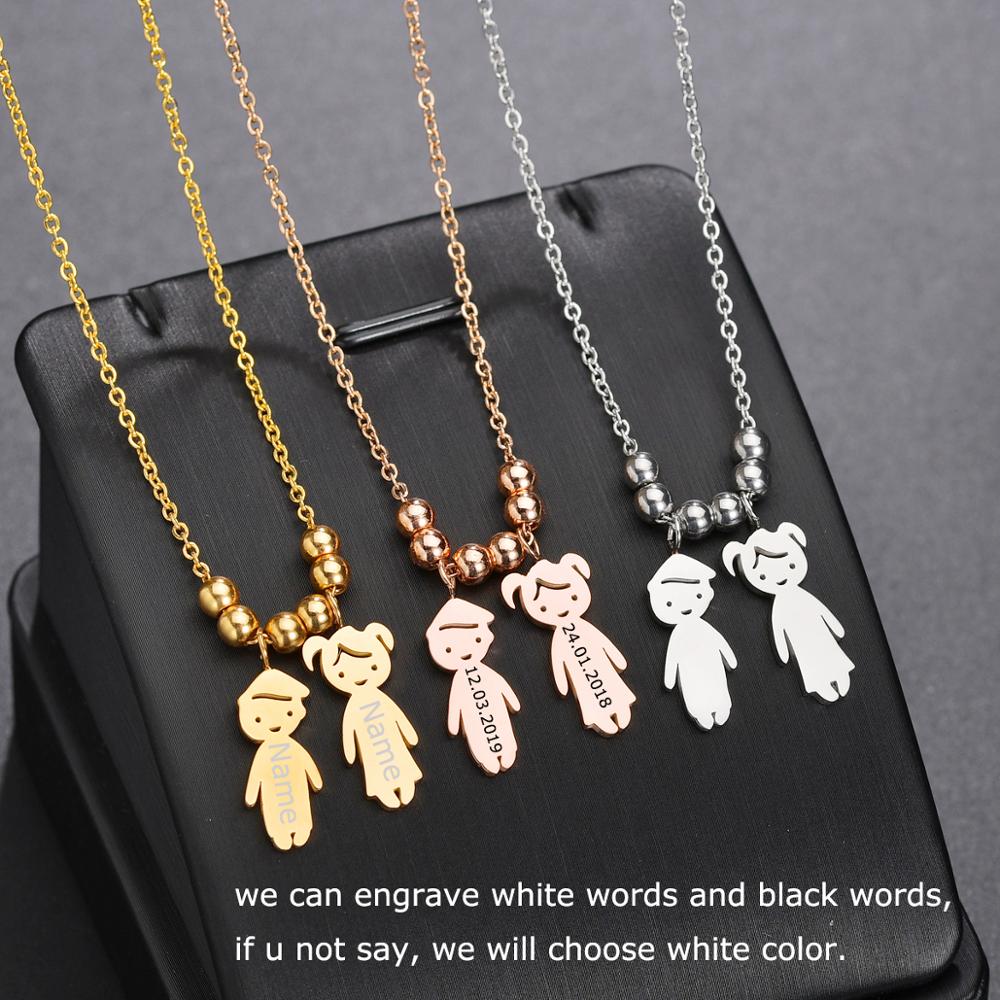 Stainless Steel Personalized Necklace Engraved Name&Date 