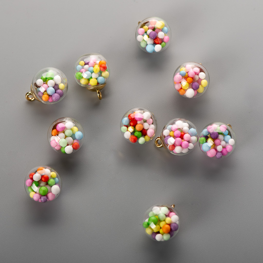 16# 10pcs Alloy Hook Hollow Hand-made Glass Bead Glass Charms Pendant handmade Beads & Jewelry Making Glass Beads 0A2#2180