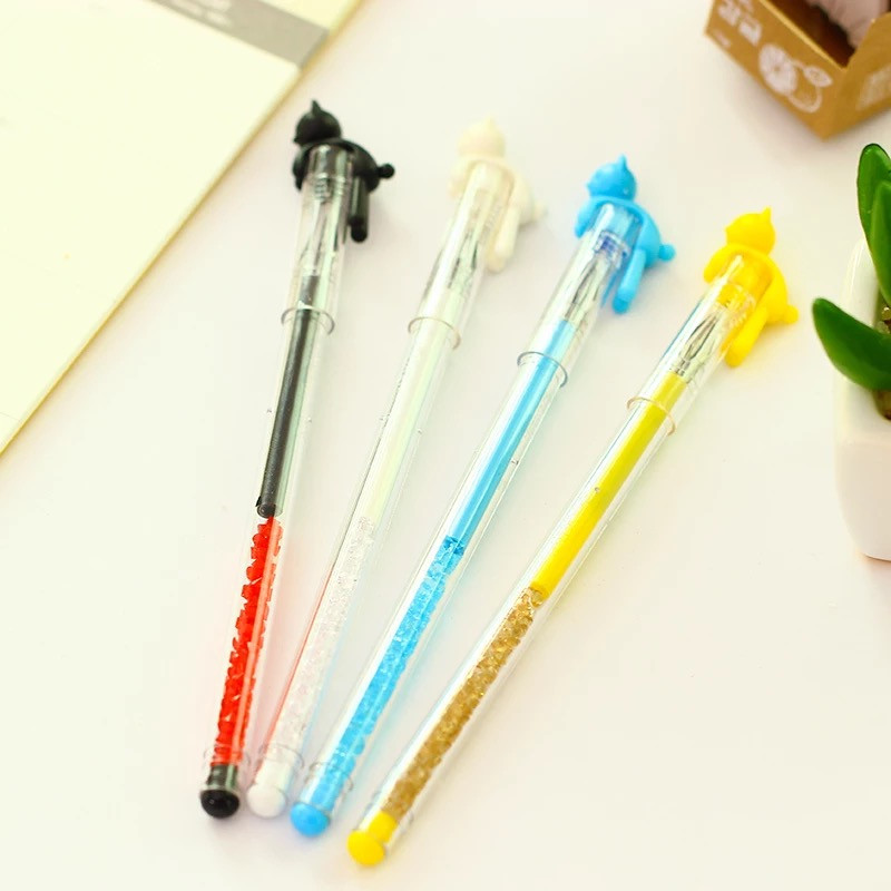 3X Cute Kawaii Lovely Cat Gel Pen Rollerball Pen School Office Supply Student Student Stationery