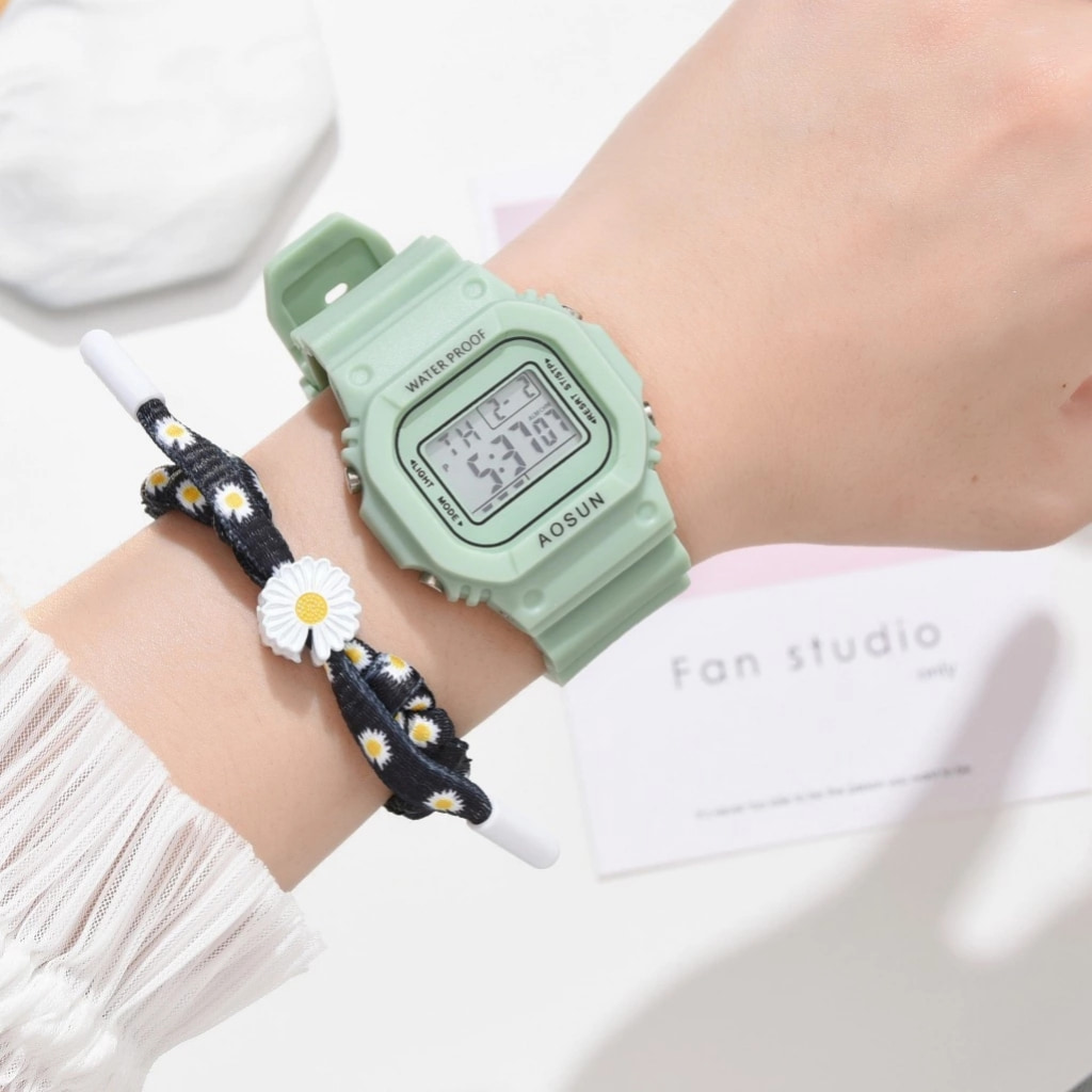 Green Silicone Watch 