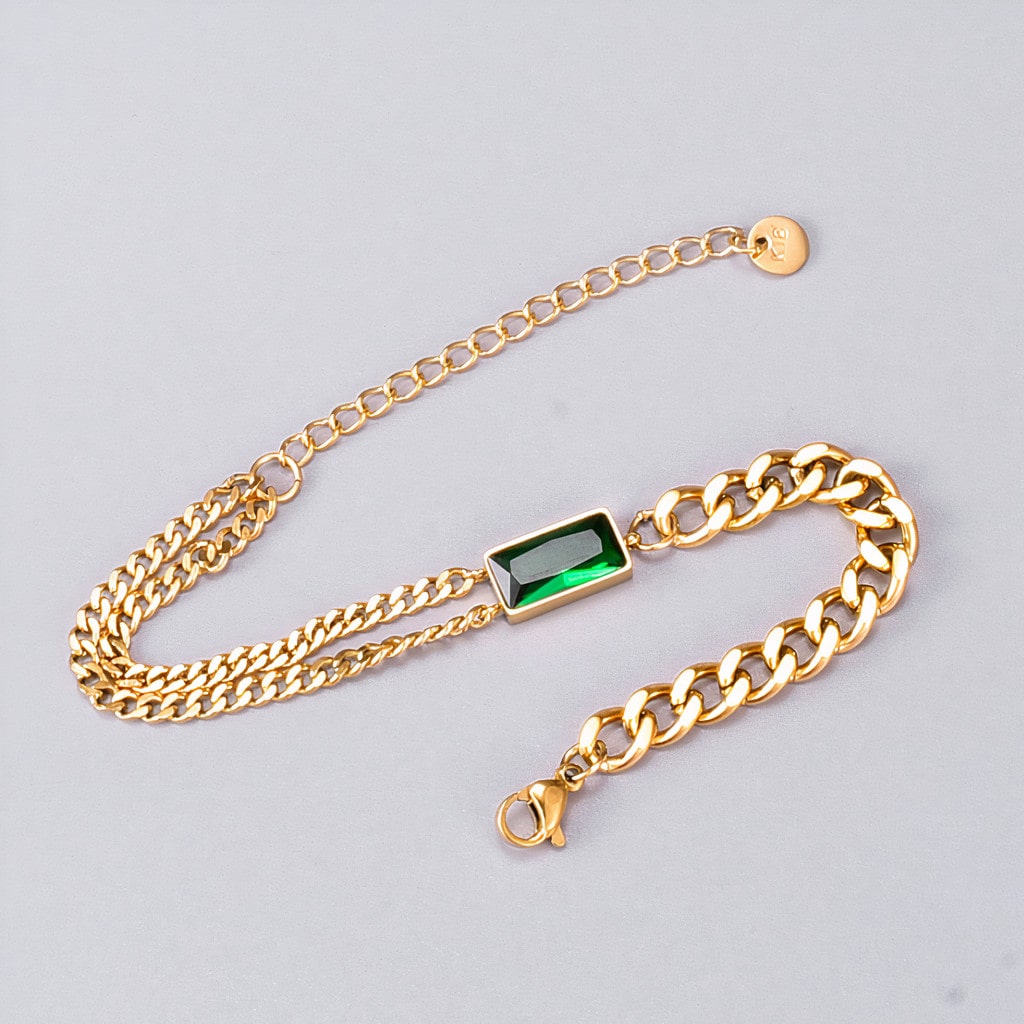 Emerald Charm Bracelet 