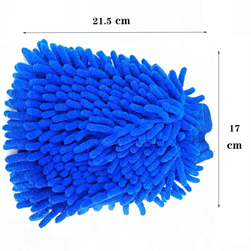 1PC Double-sided Microfiber Washable Car Washing Gloves Car Care Cleaning Gloves Cleaning Cloth Towel Mitt Car Accessories 