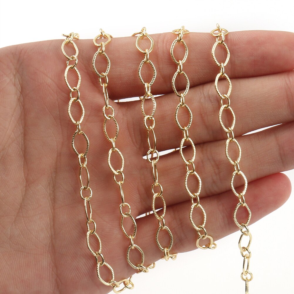 1m Gold Color Stainless Stell Big Rolo Cable Bulk Chains for Jewelry Making Necklace Bracelet Ankles DIY Handmade Accessories