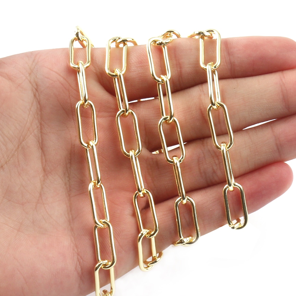 1m Gold Color Stainless Stell Big Rolo Cable Bulk Chains for Jewelry Making Necklace Bracelet Ankles DIY Handmade Accessories 