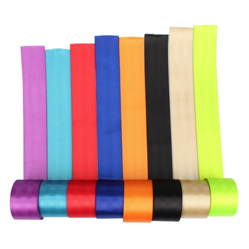 Auto 3.6 Meters Strengthen Seat Belt Webbing Fabric Racing Car Modified Seat Safety Belts Harness Straps Standard Certified 