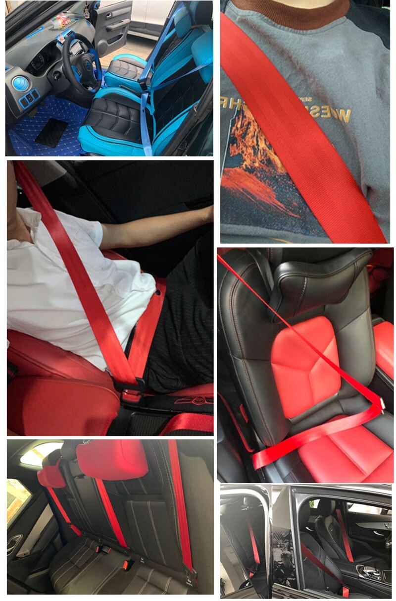 Auto 3.6 Meters Strengthen Seat Belt Webbing Fabric Racing Car Modified Seat Safety Belts Harness Straps Standard Certified