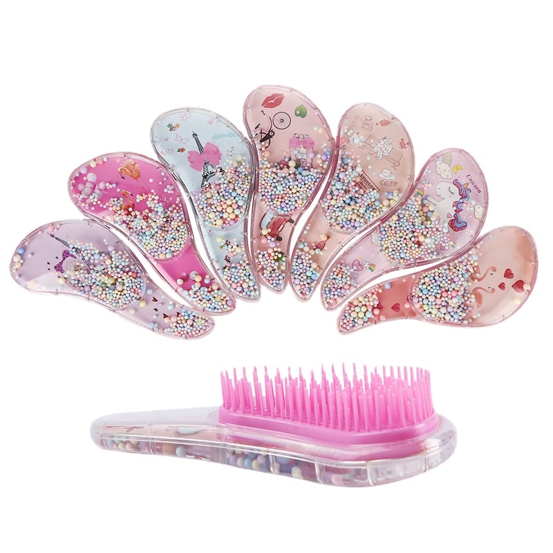 1Pc New Small Hair Care Comb Cartoon Unicorn Head Massager High Quality Anti-knot Hair Comb Cute Kids Children Hairdressing Comb 