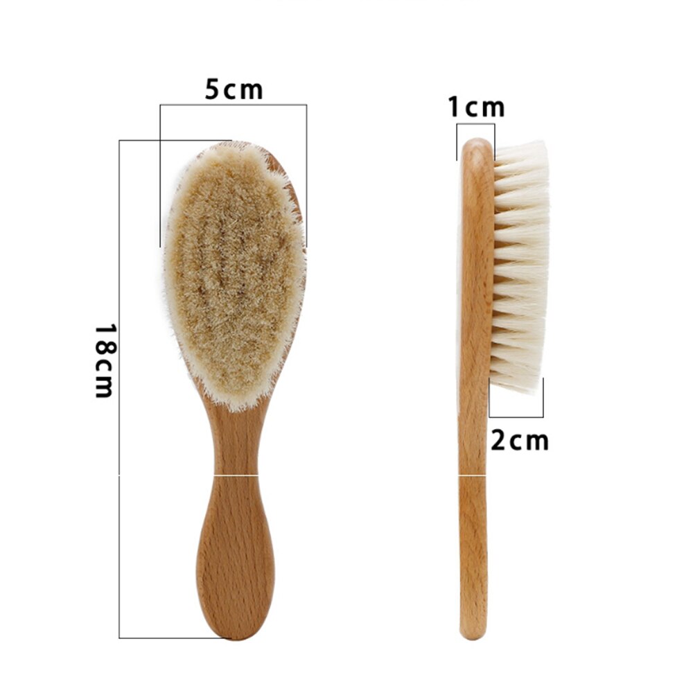 1pc Multifunction Soft Men Mustache Beard Goat hair Brush Baby Infant Hair Brush Grooming Brush 18*5 cm