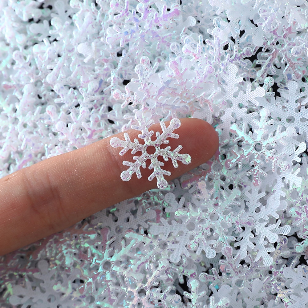 300pcs 2cm Christmas Snowflakes Confetti Artificial Snow Xmas Tree Ornaments Decorations Home Party Wedding New Year Decor 2023 