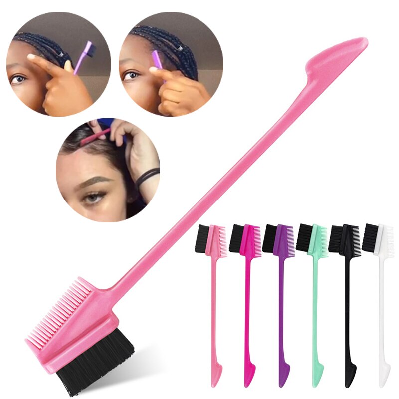 Edge Brush Comb Vendor Double Sided 3 in 1 Edge Control Brush For Baby Hair Salon Hair Comb Brushes Beauty Tools Drop Shipping