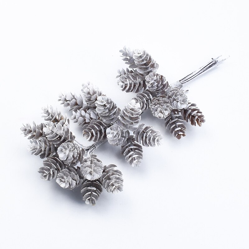 10 Pcs Golden Silver Pine Cone Christmas Decorations for Home Wedding Bridal Accessories Clearance Diy Gift Box Artificial Plant