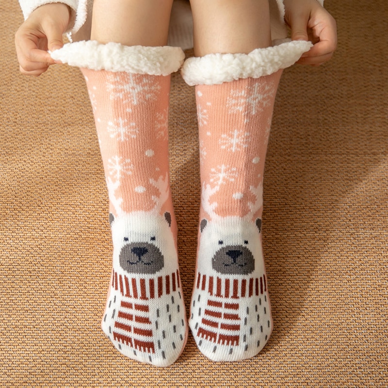 2022 New Cute Warm Socks Thicken Plus Cotton Winter Women Socks Christmas Kawaii Stocking Xmas Gift Home Floor Room Funny Sock