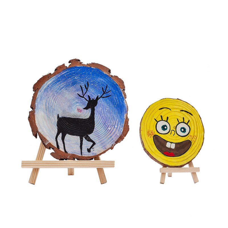 3-16cm Thicken Natural Pine Round Wood Slices Unfinished Circles With Tree Bark Log Discs DIY Crafts Christmas Party Painting