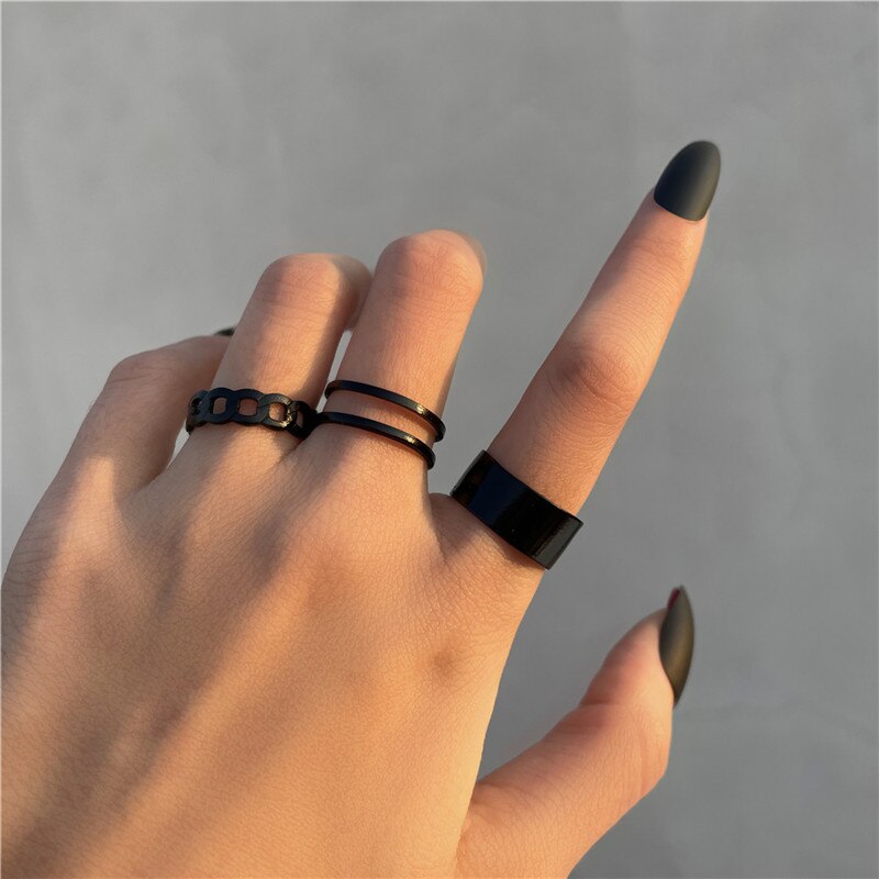 Hip Hop Cross Ring On Finger Chains Adjustable Jewelry Rings for Men Women Gothic anillos Aesthetic Rings 2022 Trend Accessories