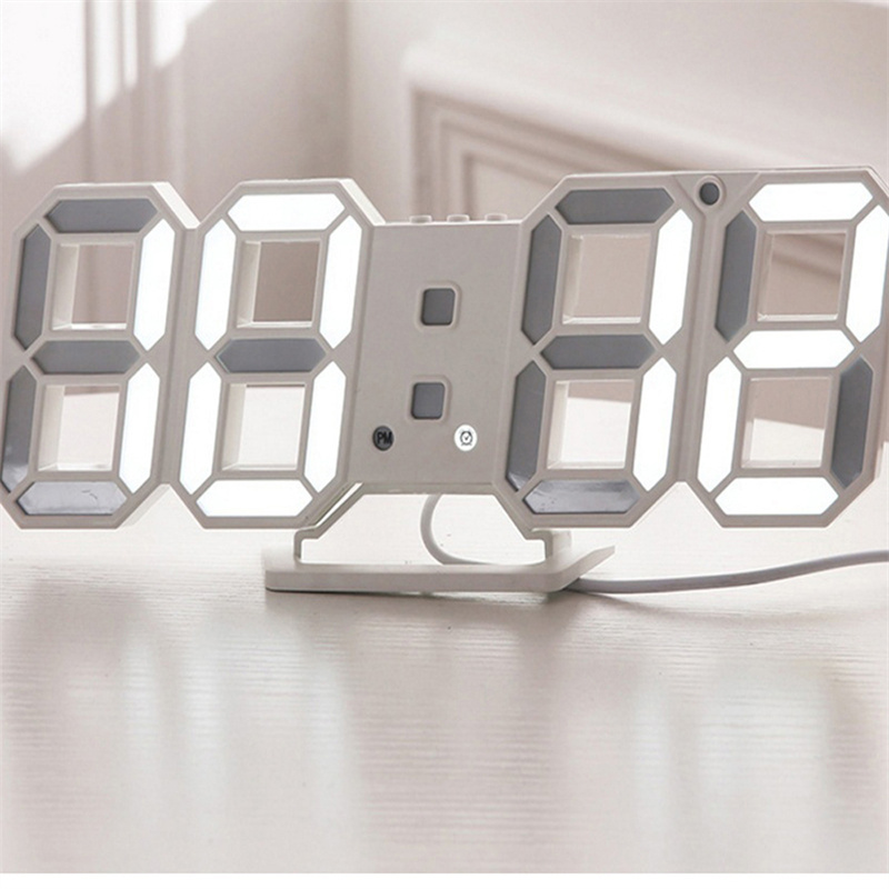 LED Digital Wall Clock with 3 levels Brightness Alarm Clock Wall Hanging Clock Wall clock Home decor