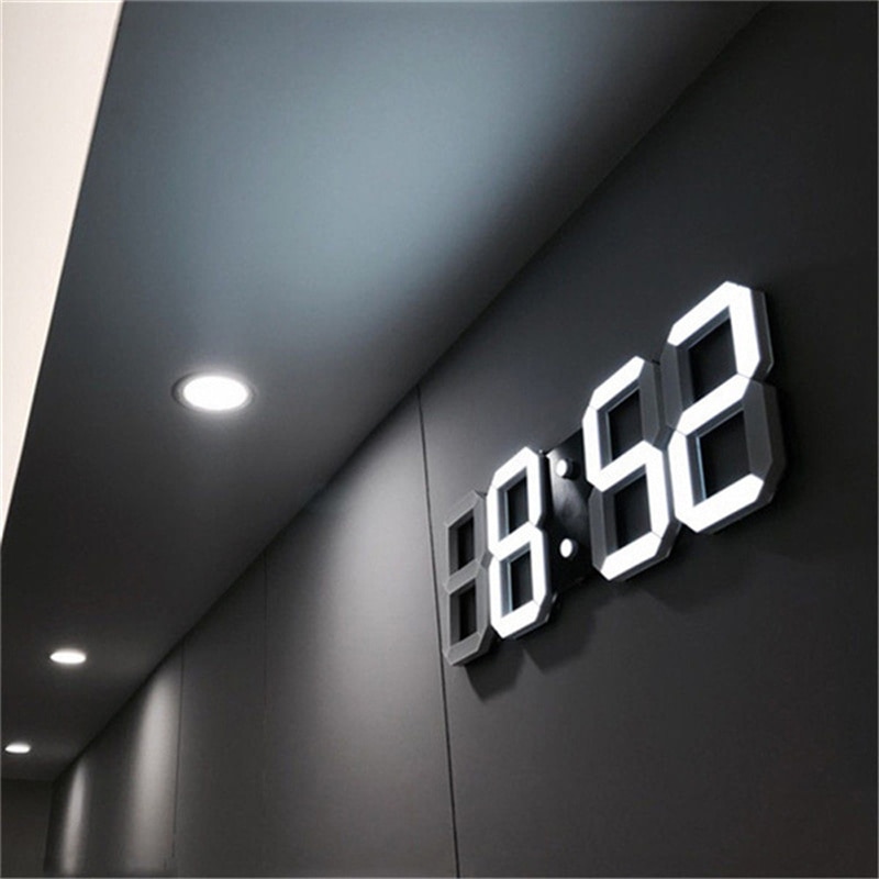 LED Digital Wall Clock with 3 levels Brightness Alarm Clock Wall Hanging Clock Wall clock Home decor 
