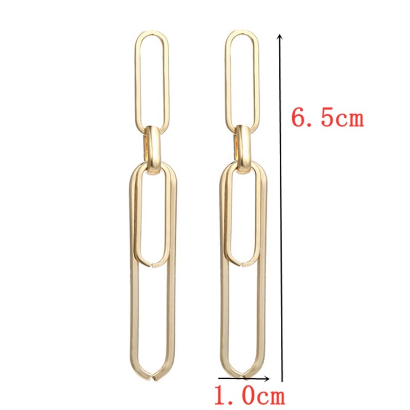 New Fashion Statement Metal Geometric Pendant Earrings For Women Cool Punk Gold Color Round Twisted Hanging Earrings Jewelry