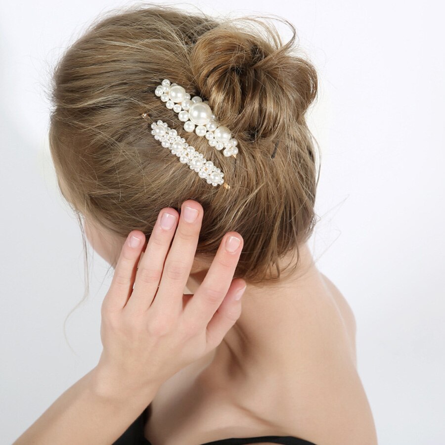 Pearl Hair Clips Set for Women Acrylic Flower Geometric Hair Barrettes Hairgrip Hair Accessories Girls Jewelry Fashion Hair Pins