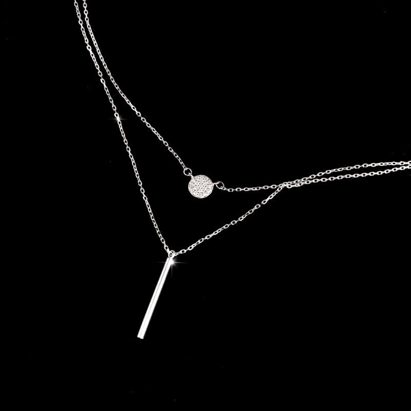 Popular Fashion Double Layer Pendant Necklace For Women Clavicle Chain Luxury Jewelry Chokers Accessories Gift 2022 New