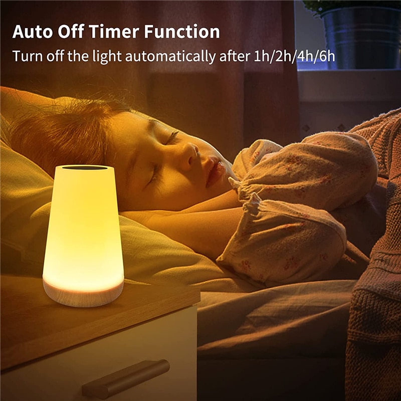 13 Color Changing Night Light RGB Remote Control Touch Dimmable Lamp Portable Table Bedside Lamps USB Rechargeable Night Lamp 