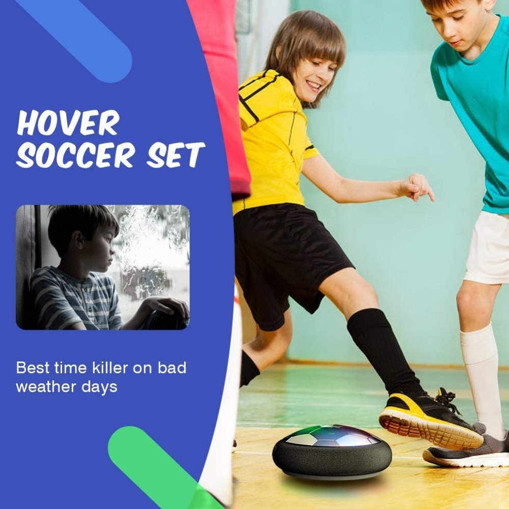 Mini Hover Soccer With Flashing LED Lights 18cm Air Power Suspended Ball Model Plastic Educational Football Toys for children