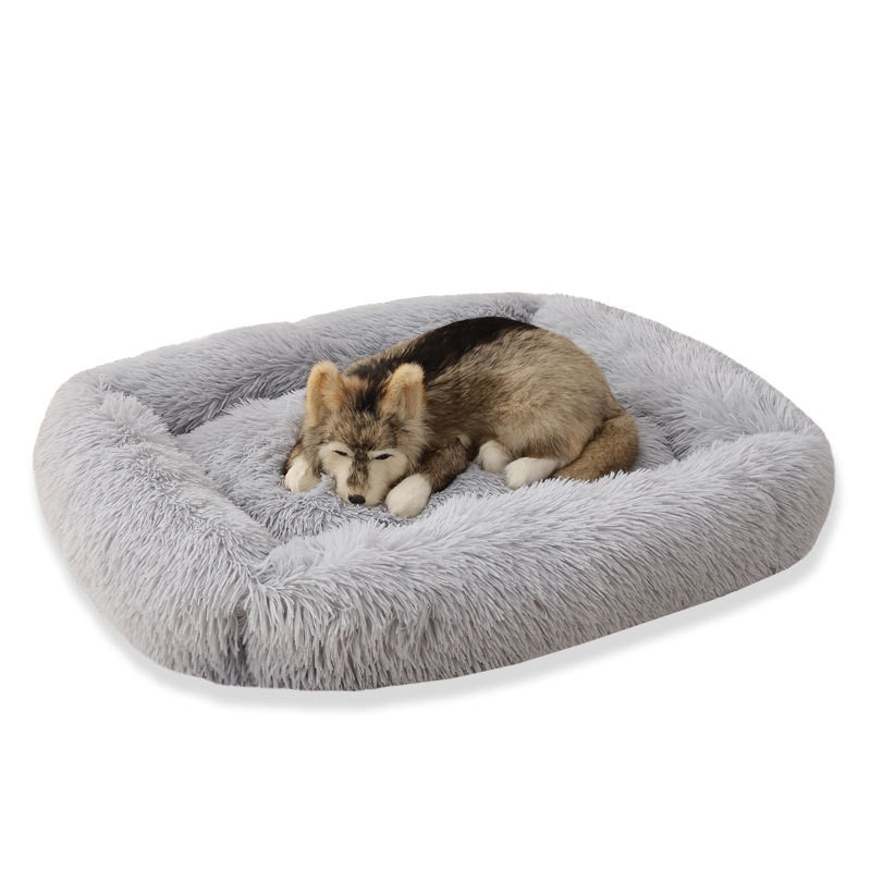 Pet Dog Bed Sleeping Mat Winter Cat Bed Square Dog Beds Soft Fluffy Plush Puppy Cushion for Small Medium Large Dog Accessories 