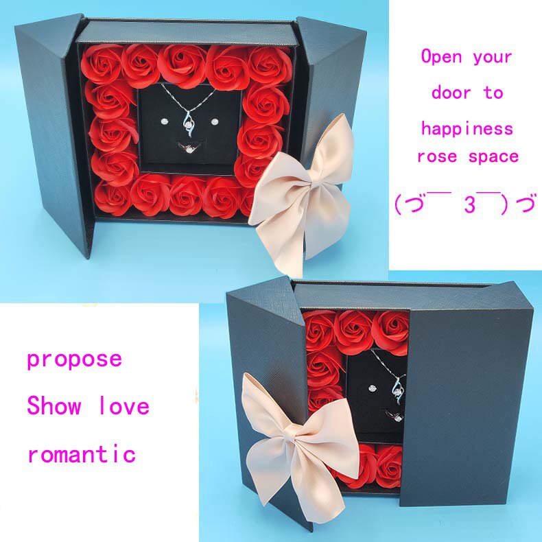 ROSE SPACE Black/White Gift Box Event Party Favors Wedding Birthday Rose Flower Christmas Valentine's Day Mothers Day Girl Gifts