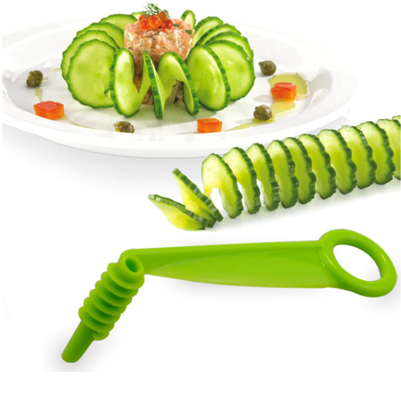 1Set Stainless Steel Plastic Rotate Potato Slicer Twisted Potato Spiral Slice Cutter Creative Vegetable Tool Kitchen Gadgets