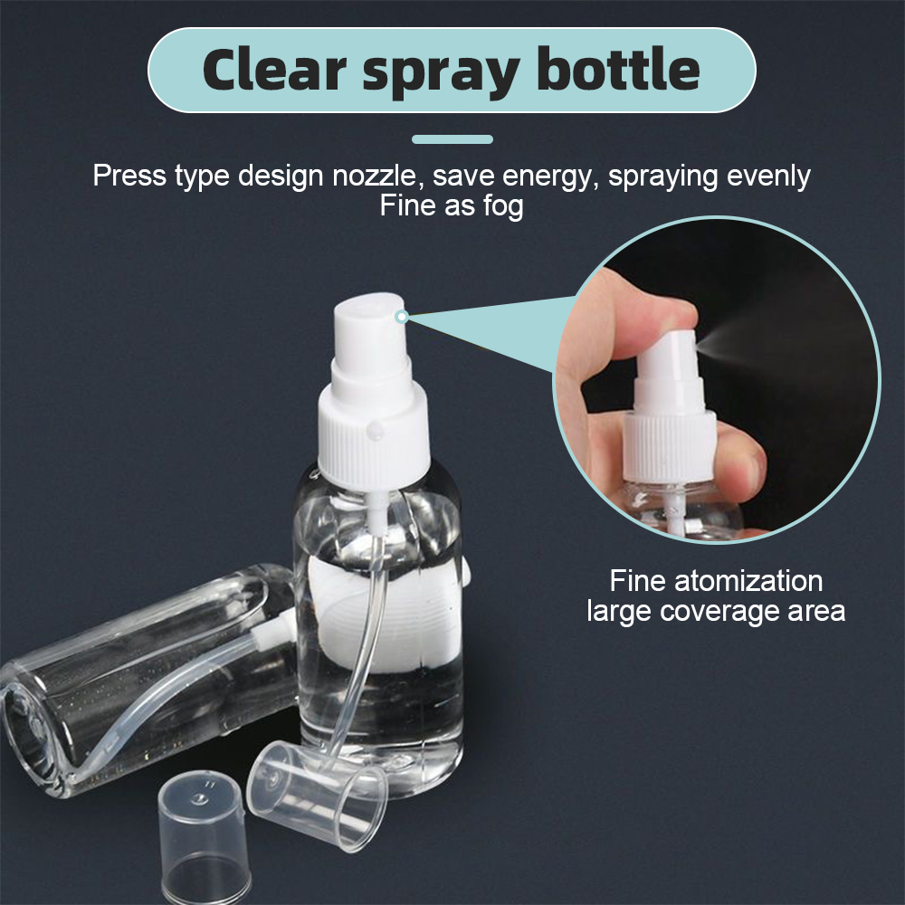 20/30/50/100ml Refillable Bottles Transparent Plastic Perfume Atomizer Mini Empty Spray Bottle Portable Travel Accessories