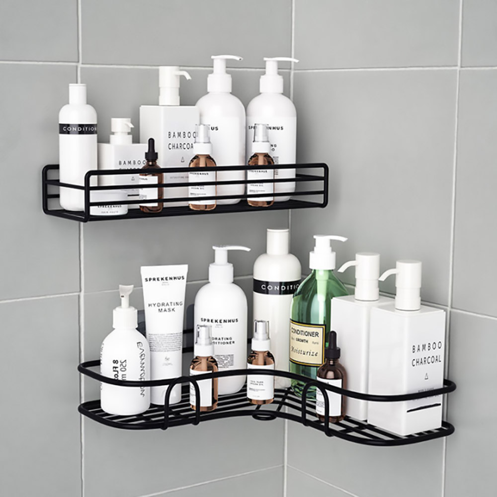 Bathroom Shelf Shower Shelves Shampoo Storage Rack Kitchen Storage Holder Punch-Free Wall Mounted Organizer Bathroom Accessories