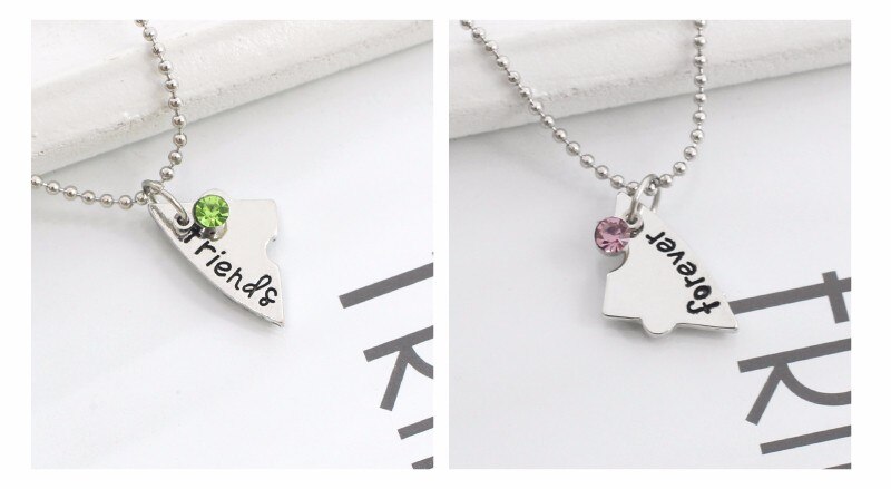 Best Friend 4 Piece Set Necklace BFF Necklace Female Love Friendship Pendant Choker Fashion Men And Women Jewelry Gift 2021