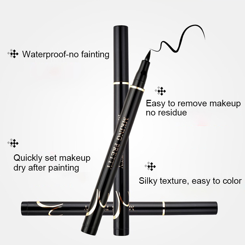 Black Liquid Eyeliner Waterproof Long Lasting Eye Liner Pencil Quick Drying Not Bloom Natural Eyeliner Liquid Pen Cosmetic Tools