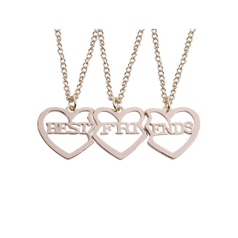 Fashion Best Friends Honey Love Couple Pendant Necklace 2 Pcs/ Set Chain Choke Broken Heart BFF Good Friendship Jewelry Gift 