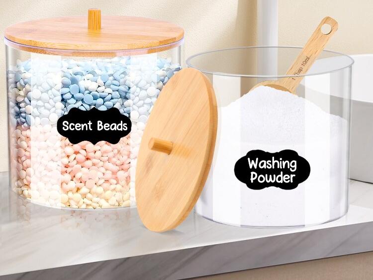 Makeup Cotton Pad Organizer Bathroom Storage Box For Cotton Swabs Cosmetics Jewelry Makeup Remover pad Container with Bamboo Lid