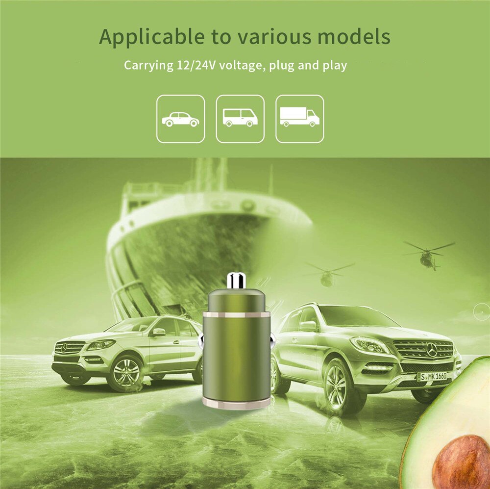 12V-24V Metal Car Charger Type-C QC 3.0 4.0 PD 3.0 22.5W Cigarette Lighter Fast Charging USB Phone Mini Charger Car Accessori