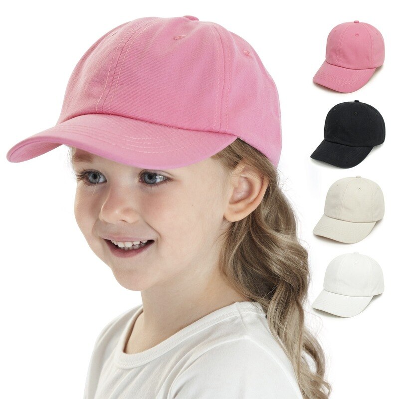 2023 New Children Sport Visors Hats Solid Color Adjustable Baseball Cap for Baby Soft Cotton Caps Boys Girls Outdoor Sun Hat