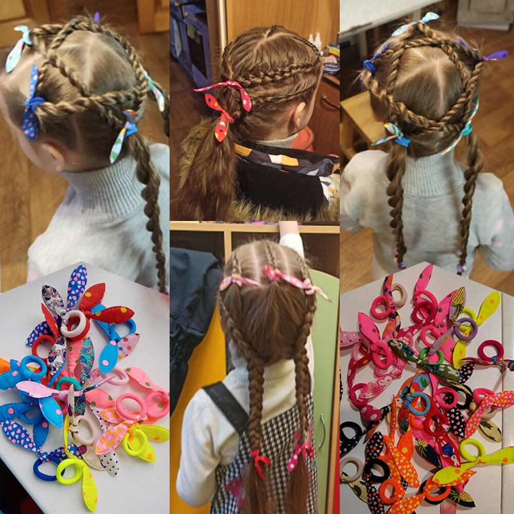 20pcs Girls Elastic Hair Bands For Children Kids Hair Accessories For Hair Girl Hair Scrunchie Hair Ribbons Girls Free Shipping