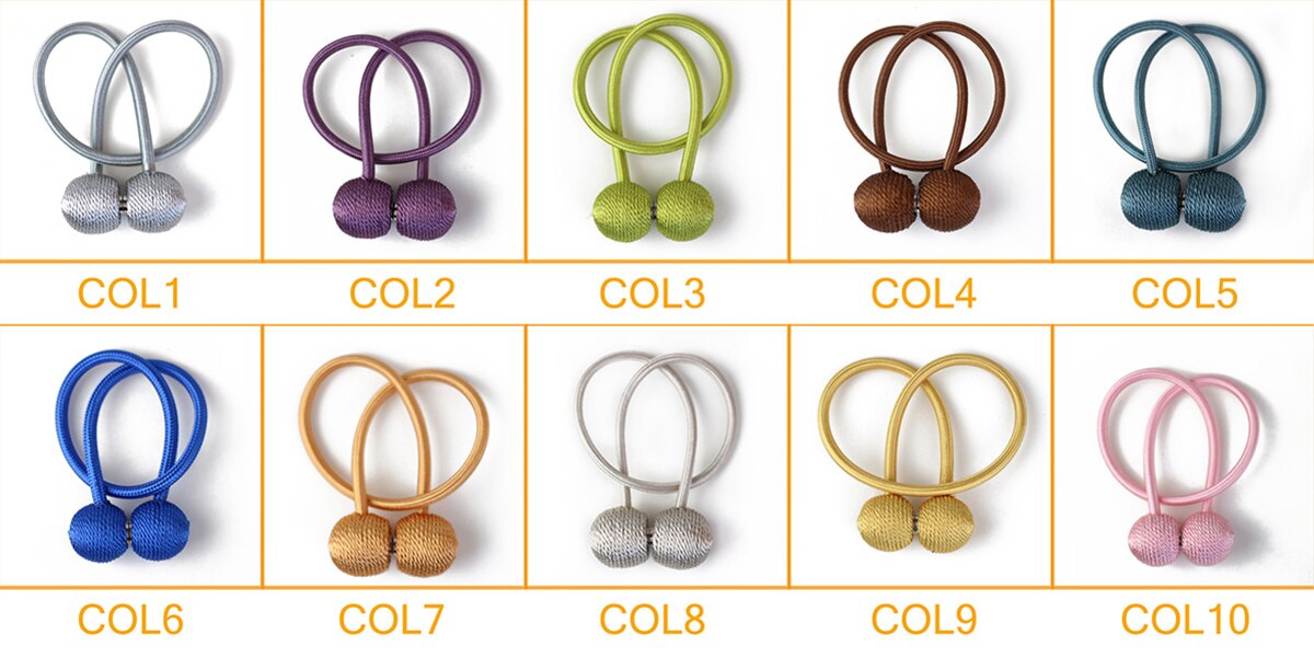 BELAVENIR 1Pc Magnetic Curtain Tieback High Quality Holder Hook Buckle Clip Curtain Tieback Polyester Decorative Home Accessorie