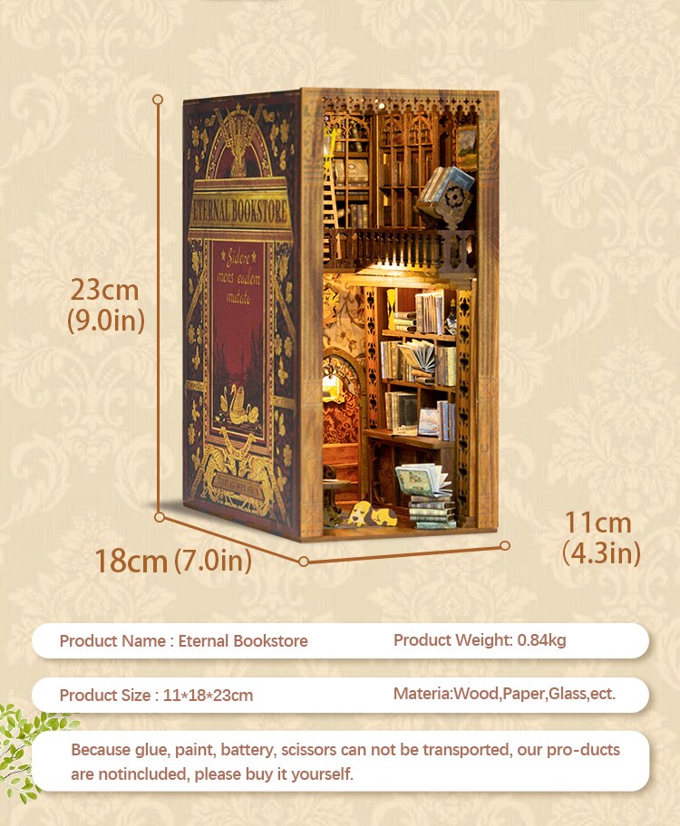 CUTEBEE DIY Book Nook Kit Miniature Dollhouse Book Nook Touch Lights with Furniture for Christmas Gifts (Magic Pharmacist )