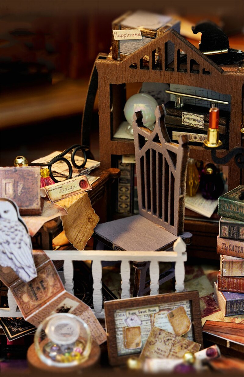 Cutebee DIY Dollhouse Kit Magic Dollhouse 3D Wooden Doll House Miniature Building With Furniture Book House Villa Toy Girl