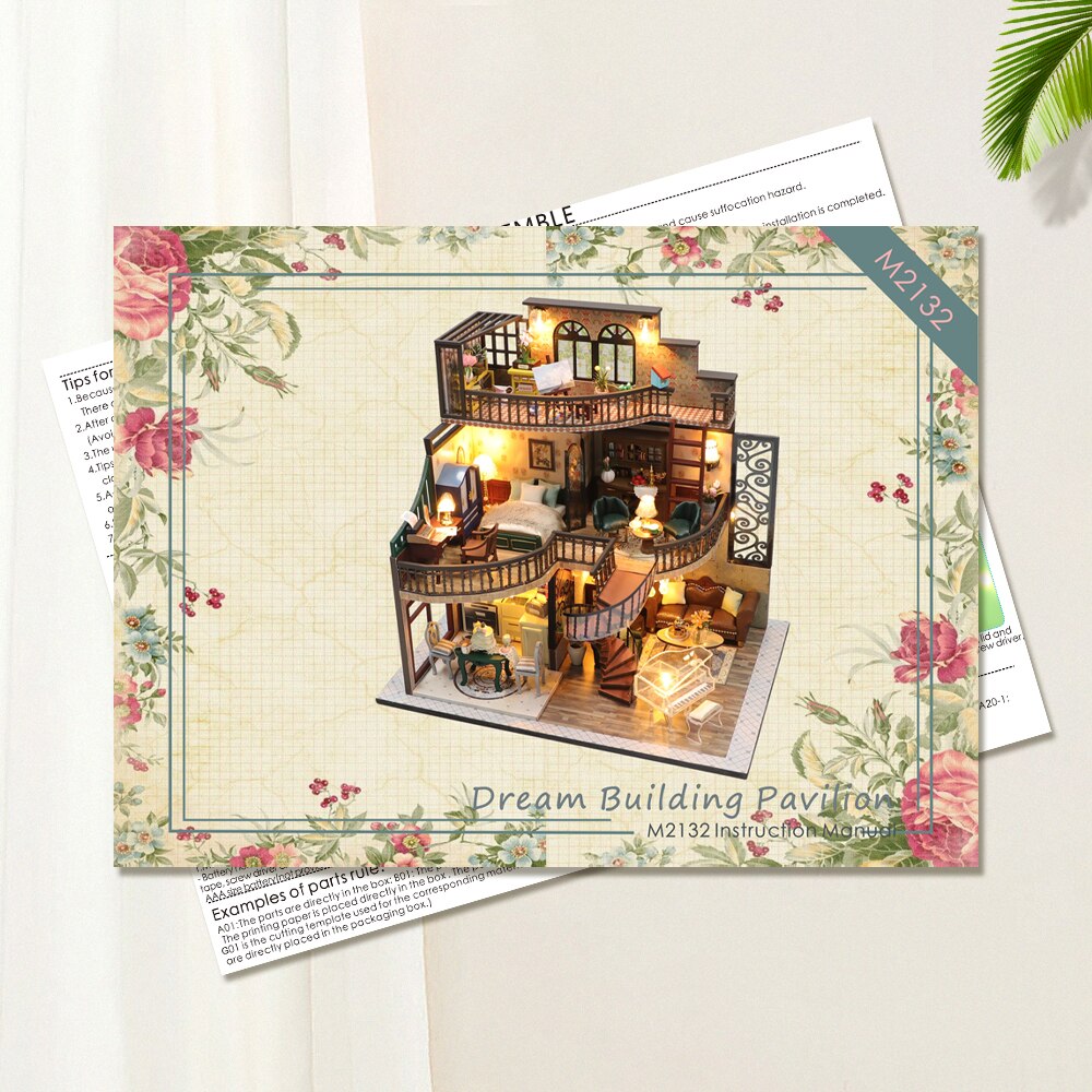 Cutebee DIY Miniature Dollhouse Kit Miniature with Furniture Light Fairy Castle Toys Roombox for Adults, New Year Gifts 