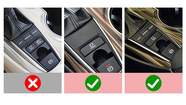 Car Steel Electronic Hand Brake Button Panel Trim Cover Sticker For Toyota Camry 70 XV70 2018-2020 2021 2022 2023 Accessories