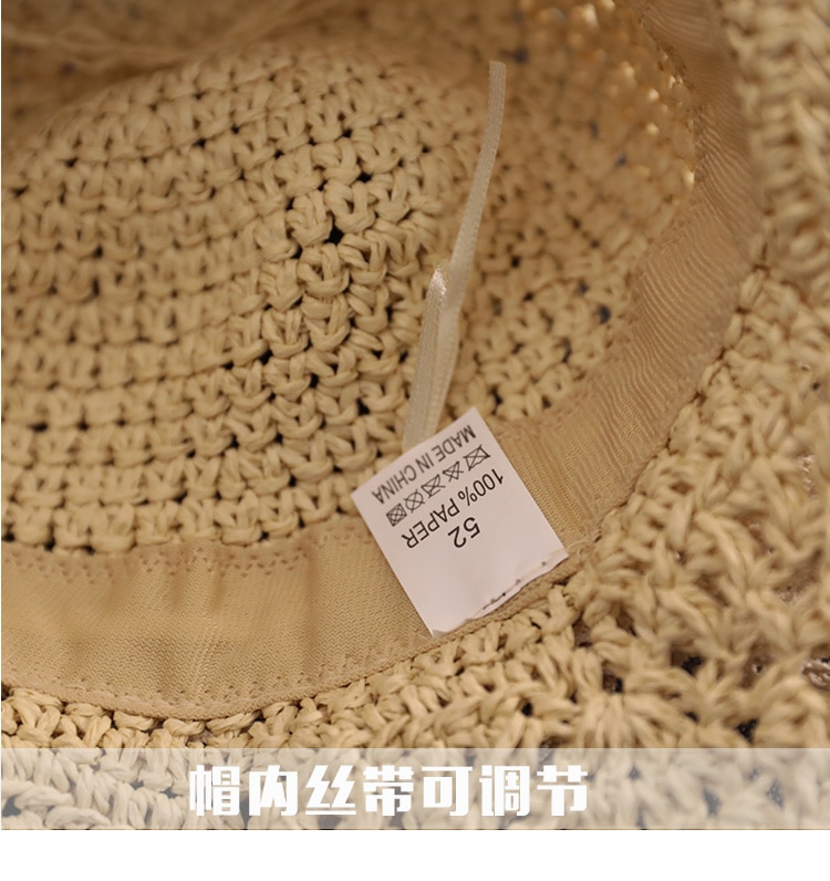 Fashion Baby Petal Brim Straw Woven Hat Sun Protection Lace Cap Kids Girls Princess Collapsible Beach Cute Infant Bucket Hats 