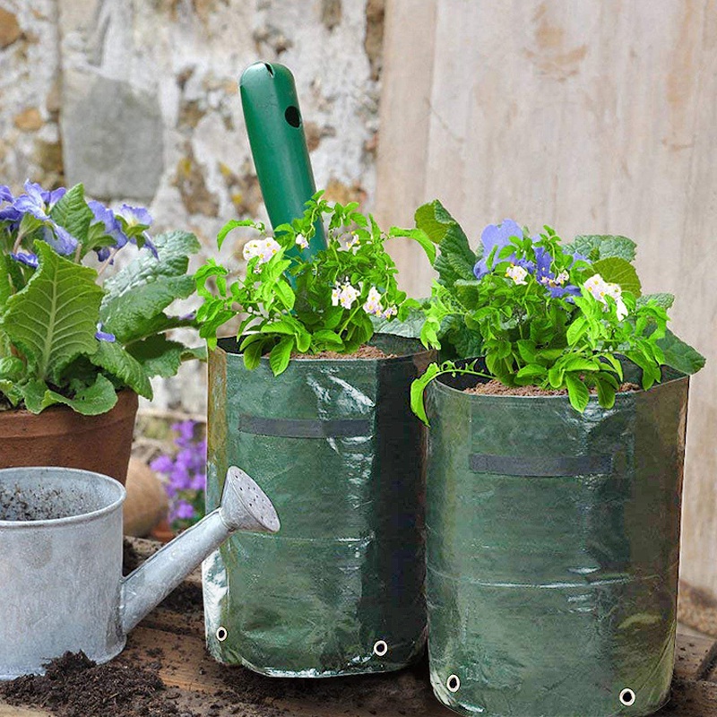 Potato Grow Bag PE Vegetable Grow Bags with Handle Thickened Growing Bag Vegetable Onion Plant Bag Outdoor Garden Pots