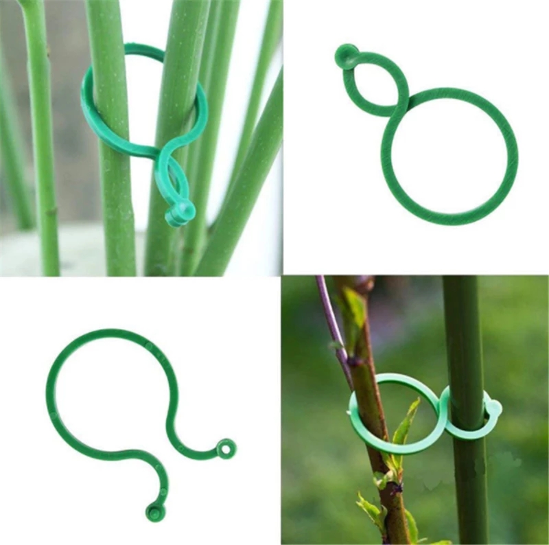 S/L 2 Size Garden Vine Strapping Clips Plant Bundled Buckle Ring Holder Tomato Garden Plant Stand Tool Garden Decor Accessories