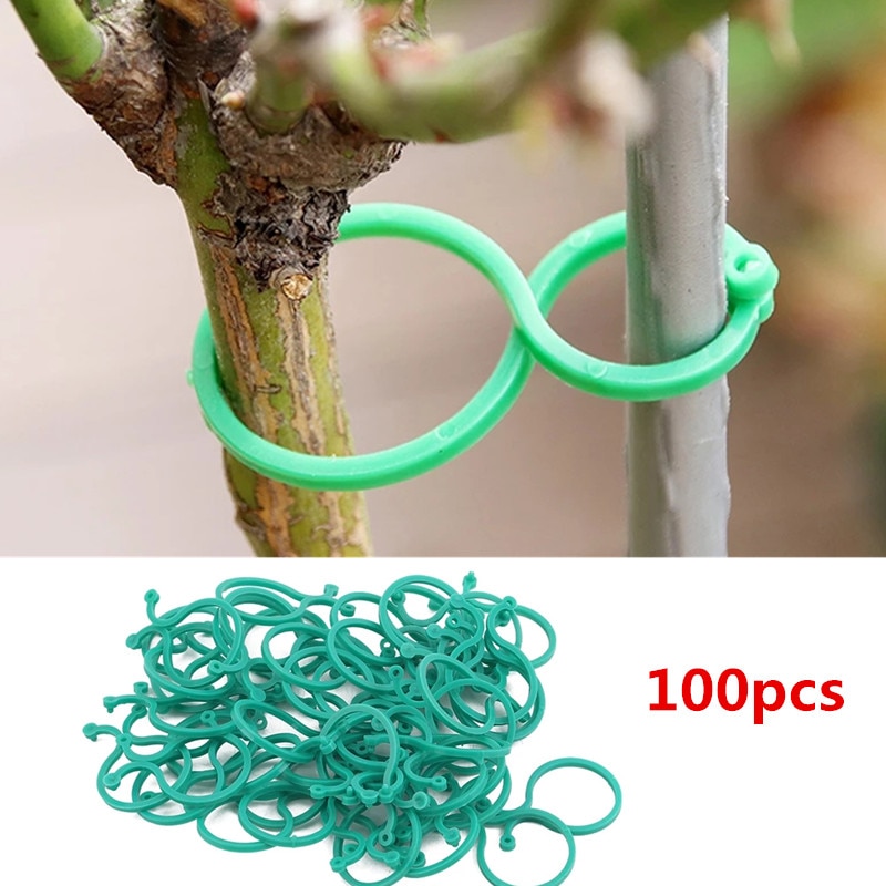 S/L 2 Size Garden Vine Strapping Clips Plant Bundled Buckle Ring Holder Tomato Garden Plant Stand Tool Garden Decor Accessories 
