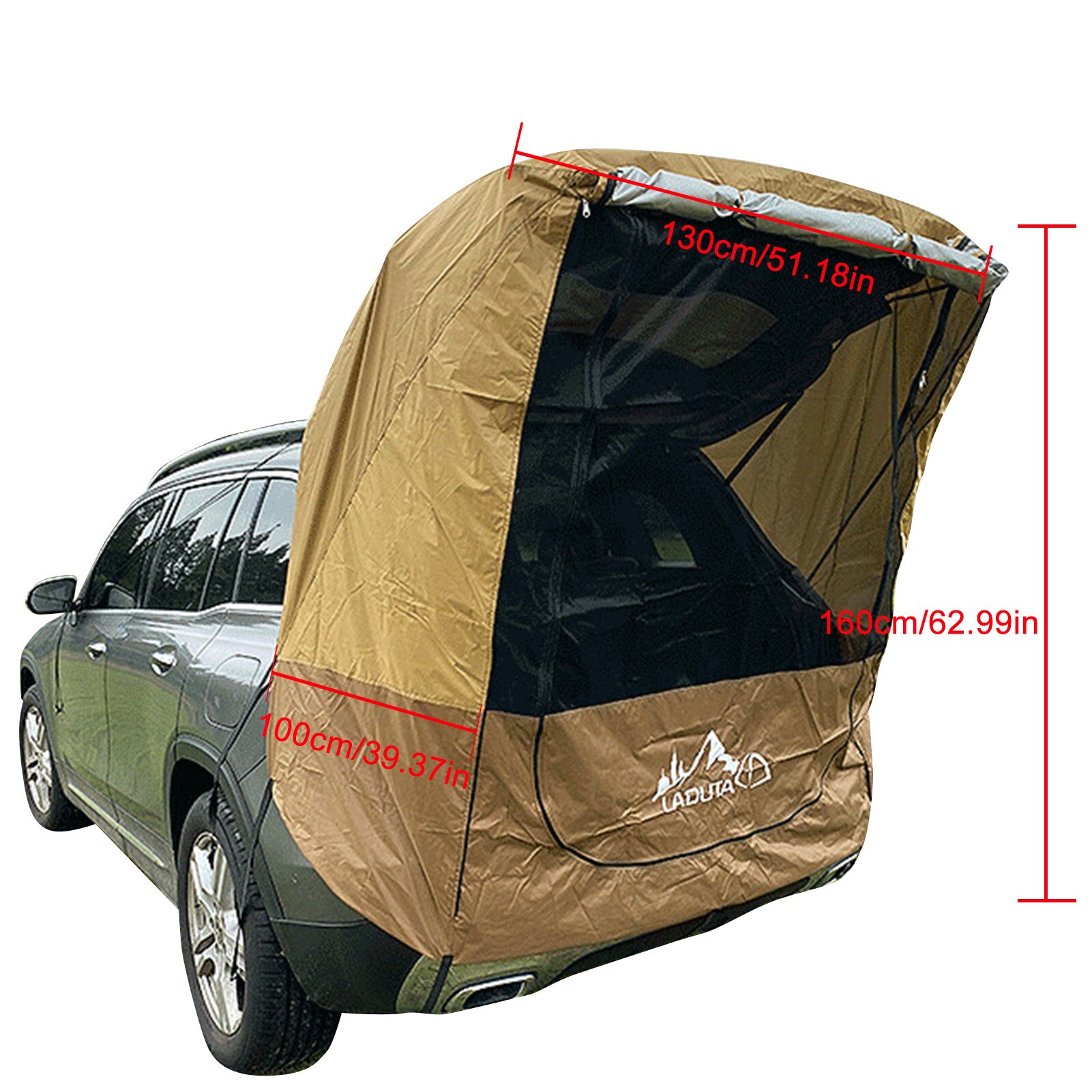 Portable Car Awning Rooftop Tent Sun Shelter Shade Sunshade Rainproof Car Trunk Tents Camping Canopy Outdoor Travel Hiking Tents