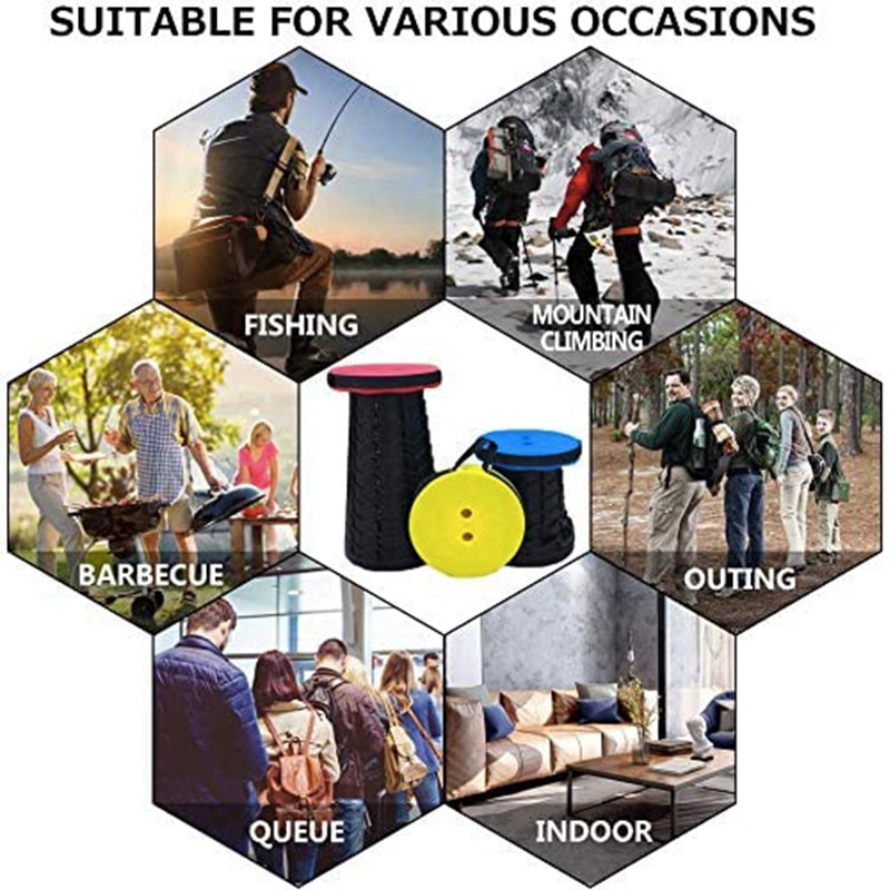 2022 Upgraded-Portable Retractable Folding Stool Collapsible Telescoping Foldable Camping Stool for Adults for Outdoor Fishing 