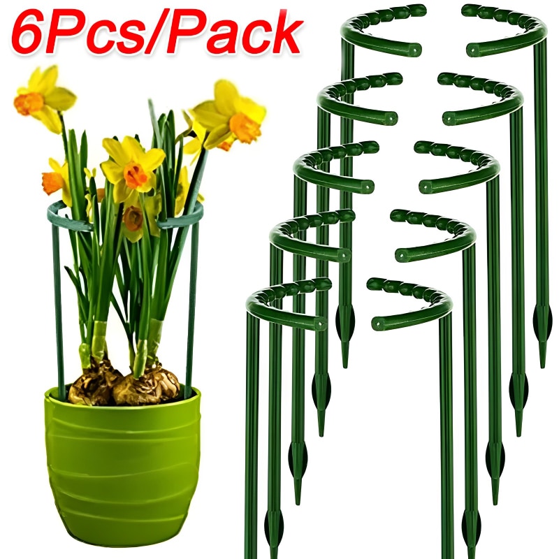 2/4/6Pcs Plastic Support Pile Stand Plant Support Pile for Flowers Greenhouses Arrangement Fixing Rod Holder Garden Tools 