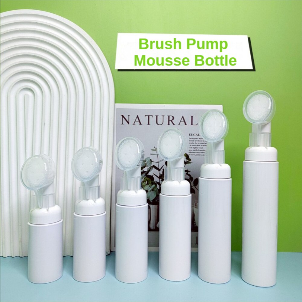 30ML 60ML White Brush Pump Mousse Bottle Multicolor Cleansing Foam Bottle Reusable Dispenser Travel Portable Skin Care Tools 